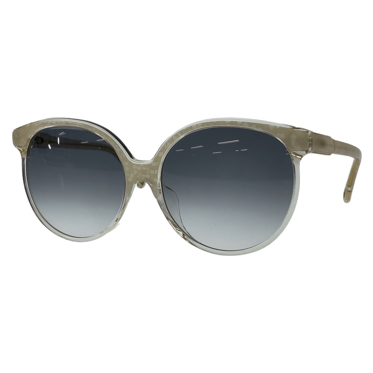 美品 Chloe クロエ ベージュ ゴールド金具 プラスチック サングラス グラデーションレンズ ウェリントン 603922 【中古】