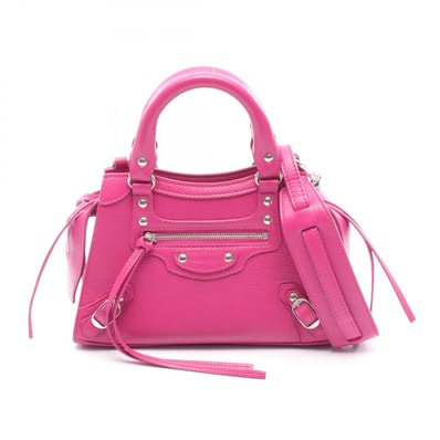 バレンシアガ BALENCIAGA ネオ クラシック ナノ ハンドバッグ バッグ レザー レディース ピンク系 638527 【中古】