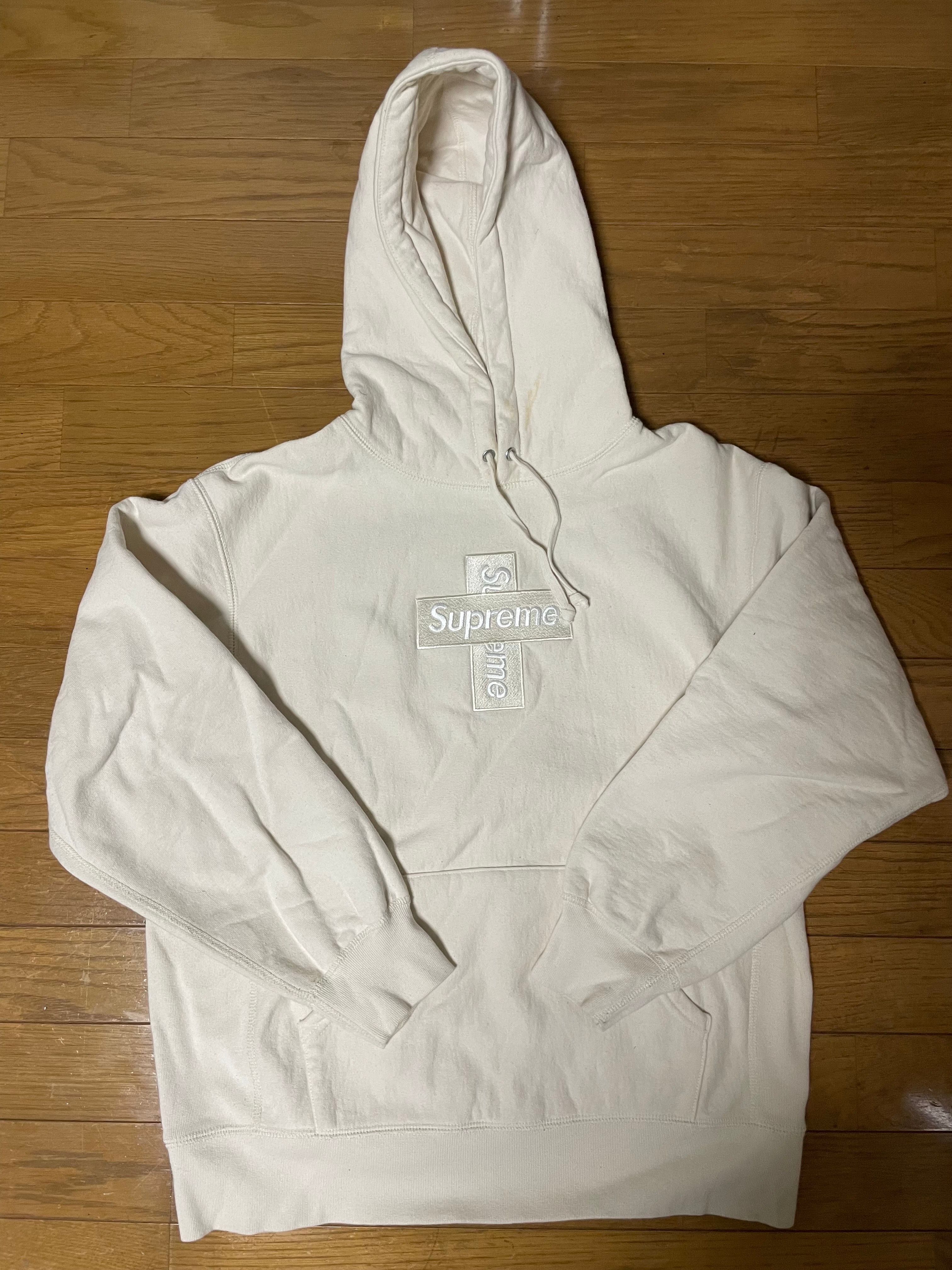 Supreme Cross Box Logo Hooded Sweatshirt "Natural"