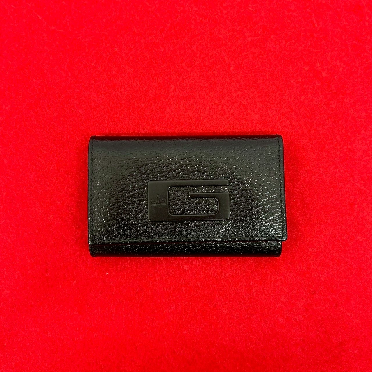 GUCCI グッチ G ロゴ プレート レザー キーケース ブラック
 34965