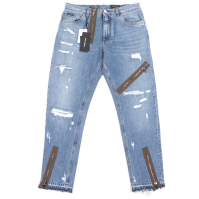 未使用品 ドルチェ&ガッバーナ デニムパンツ ブルー メンズ 48 J301AD