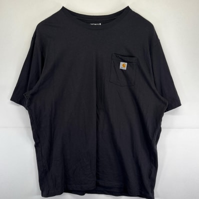 古着 カーハート Carhartt 半袖Tシャツ クルーネック ワンポイントロゴ ワーク ストリート 3XL ブラック メンズ