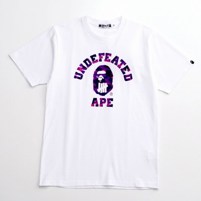 ■未使用品■A BATHING APE × UNDEFEATED アベイシングエイプ × アンディフィーテッド 半袖Tシャツ サイズM カモフラ クルーネック 迷彩 ロゴ Tシャツ 20240701/RA0387