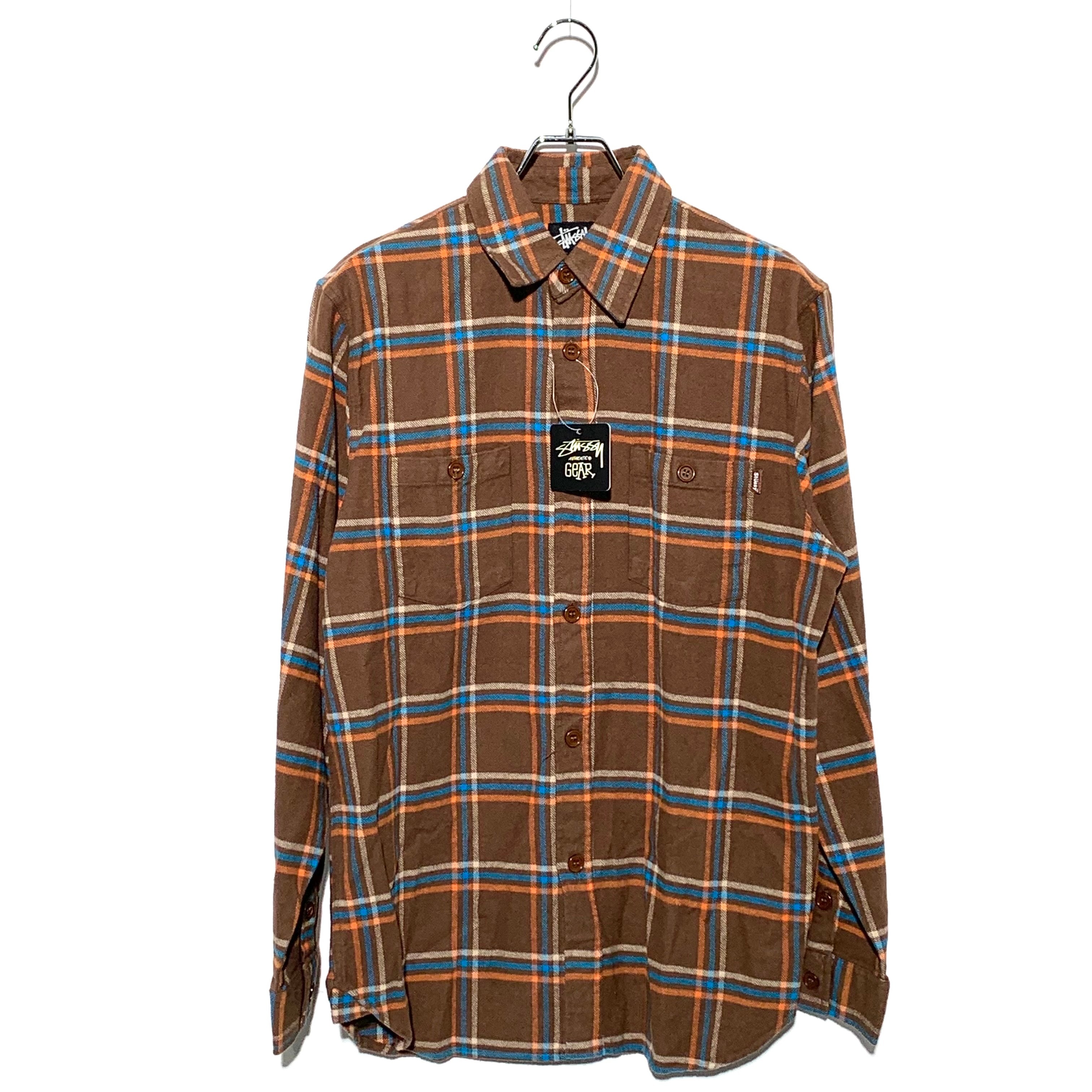 STUSSY Plaid Flannel Shirt Brown
