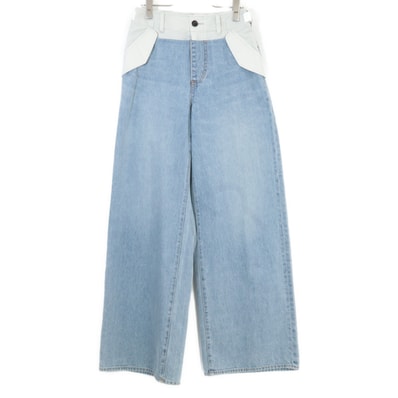 サカイ 25AW 25-07965 ライトブルー×ライトグレー ナイロンドッキング デニムパンツ/Denim Pants O