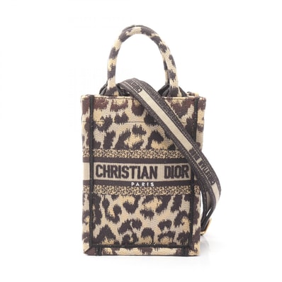 ディオール Dior BOOK TOTE ブックトート バーティカルバッグ ミニ フォンバッグ ハンドバッグ バッグ キャンバス レディース ベージュ系 / ブラウン系 S5555CRHM 【中古】