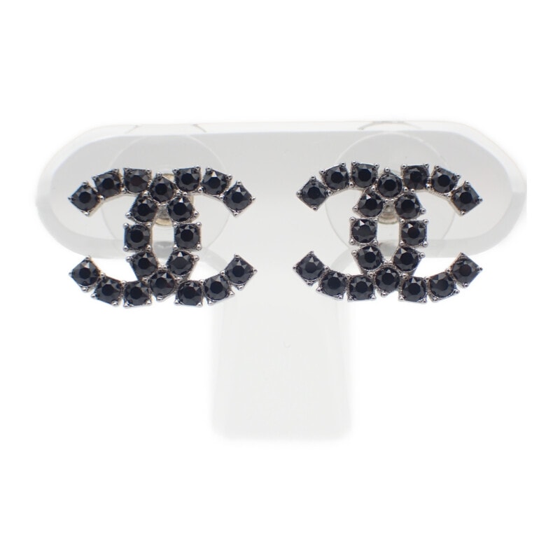 シャネル CHANEL ココマークピアス メタル ブラック【中古】【ABランク】