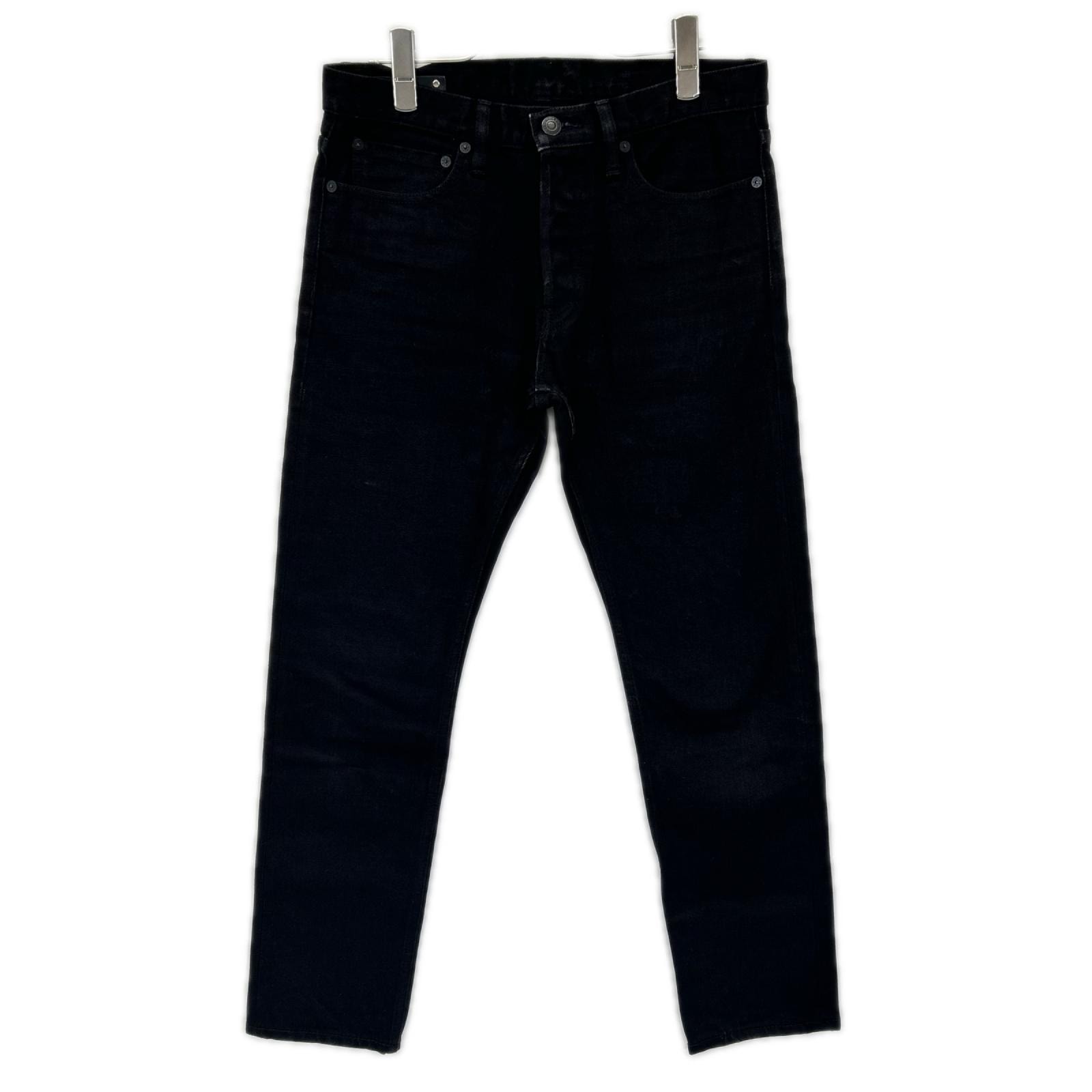 マインデニム ブラック S.Slim STR 5pocket スリムデニムパンツ 7