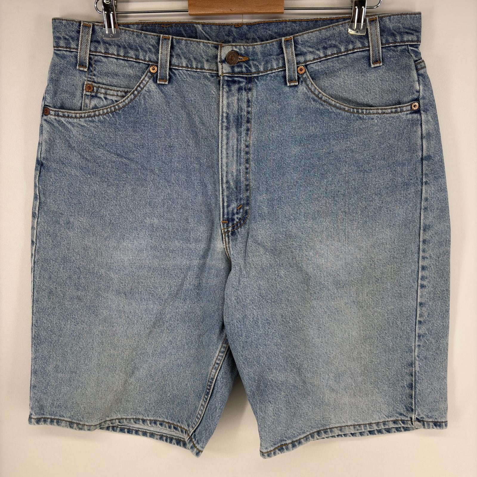 古着 90's/90年代 リーバイス Levi's USA製 デニム パンツ 550 テーパード ジーンズ ジーパン バギー ハーフ w38 L11  ブルー系 メンズ