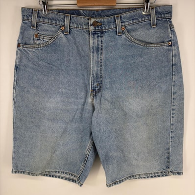 古着 90's/90年代 リーバイス Levi's USA製 デニム パンツ 550 テーパード ジーンズ ジーパン バギー ハーフ w38 L11 ブルー系 メンズ