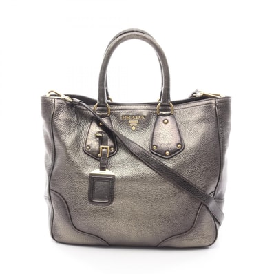 プラダ PRADA ハンドバッグ バッグ レザー レディース カーキ系 BN1346 【中古】