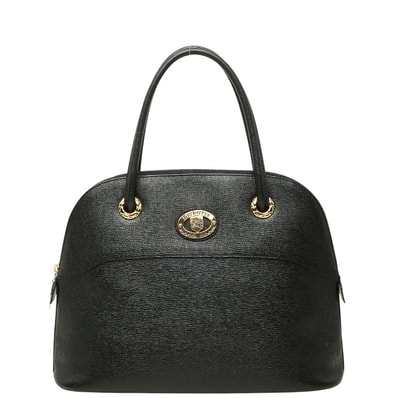 バーバリー ノバチェック シャドーホース ハンドバッグ ブラック レザー レディース BURBERRY 【中古】