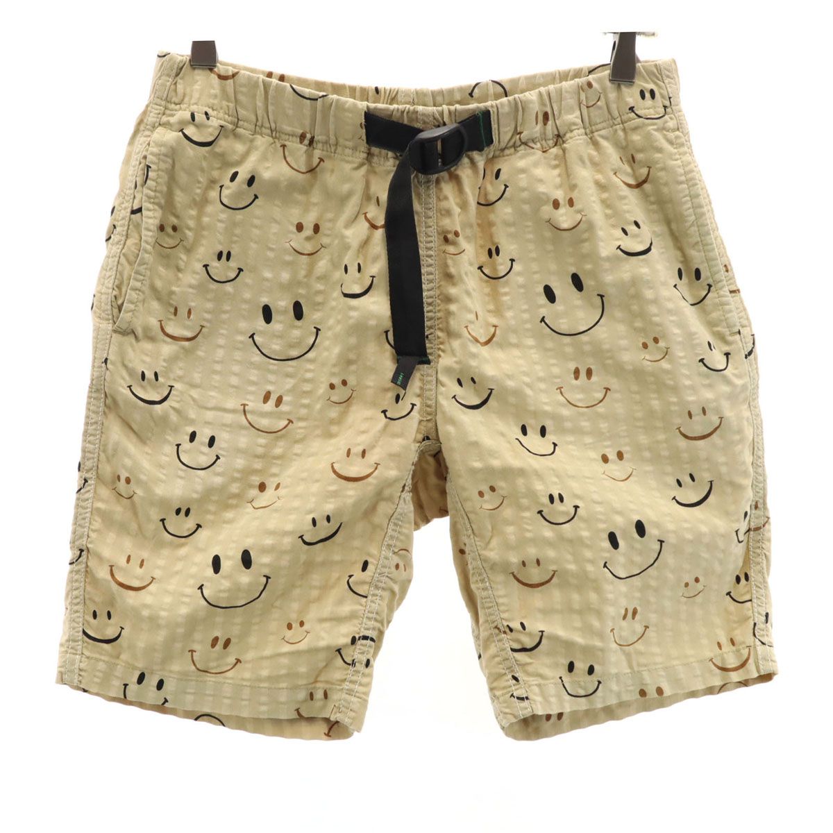 WILDTHINGS ワイルドシングス スマイリープリント ショートパンツ S ベージュ