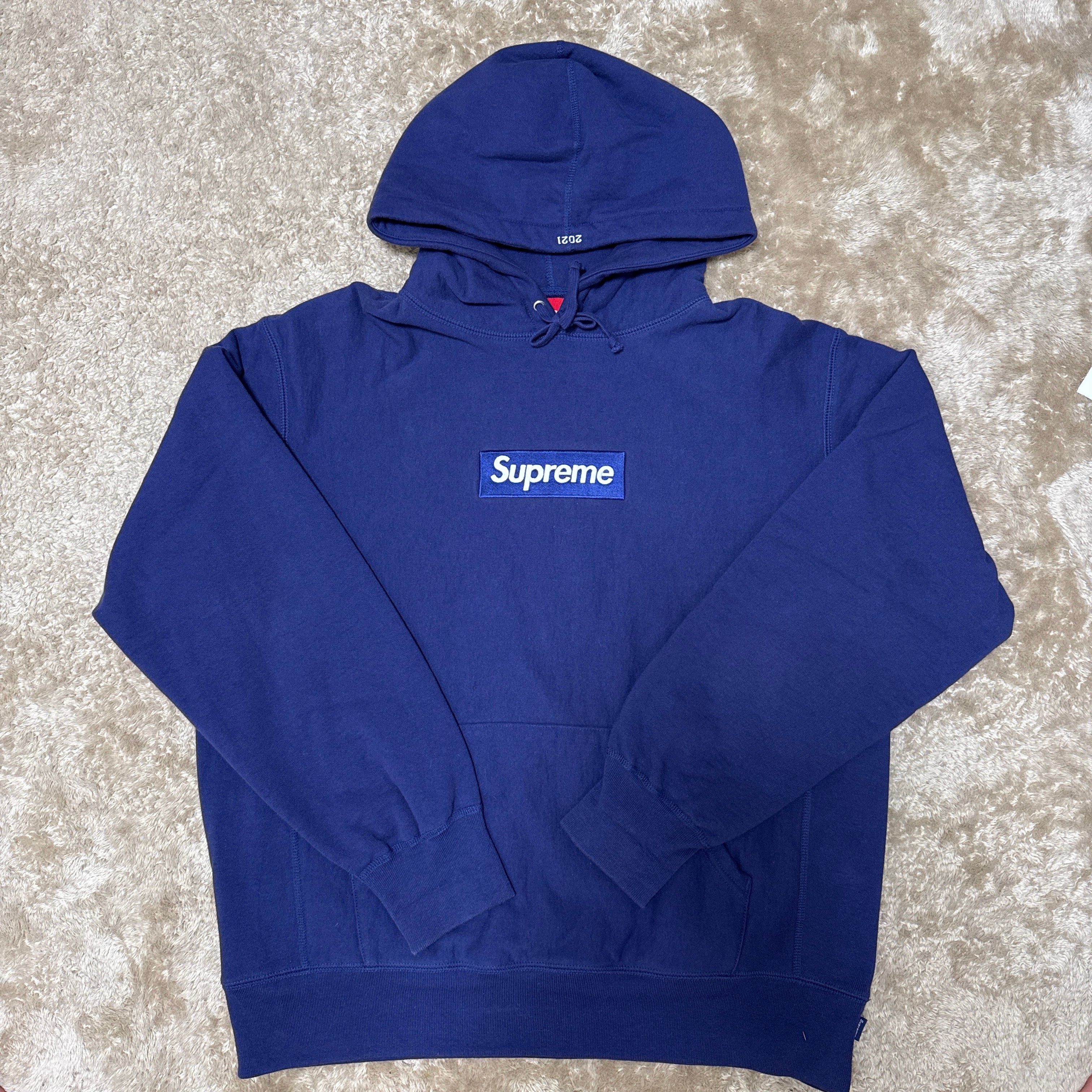 Supreme Box Logo Hooded Sweatshirt "Washed Navy" (21FW)