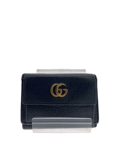 GUCCI Petit GG Marmont Leather Wallet "Black"