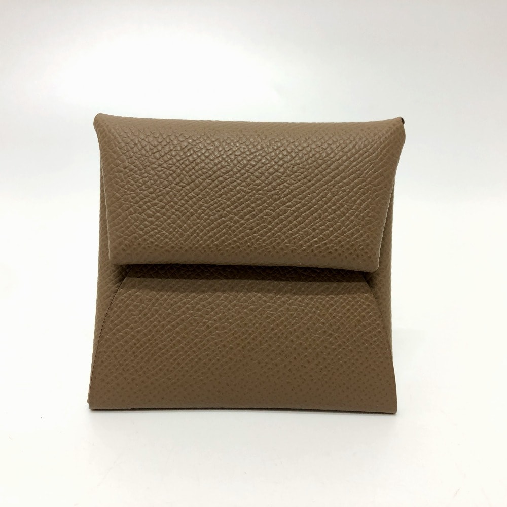 エルメス HERMES バスティア 小銭入れ 財布 コインケース ヴォーエプソン U刻 エトゥープ ブラウン 未使用