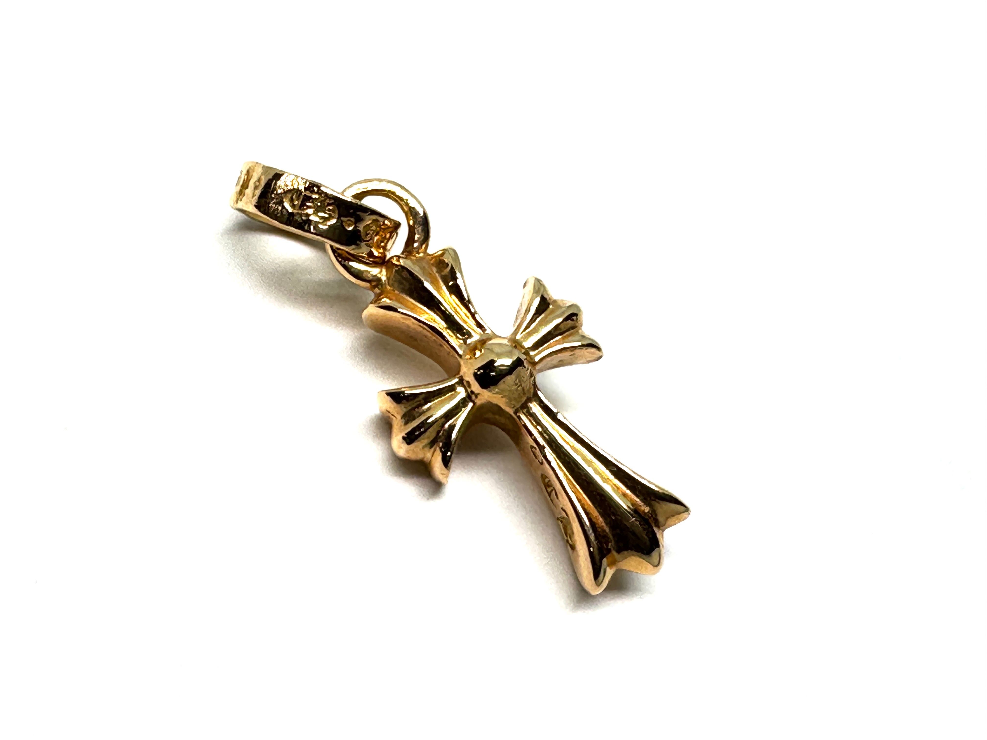 Chrome Hearts 22K CH Cross Baby Fat Charm "Yellow Gold"