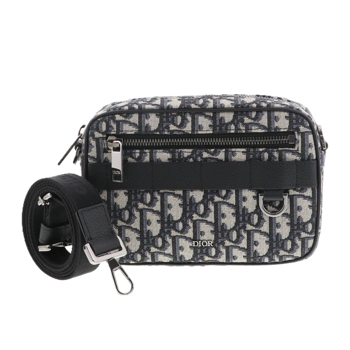 【値下げ】Christian Dior クリスチャンディオール オブリーク サファリ ミニ ショルダーバッグ ショルダーバッグ 2ESWS011YKY キャンバス ブラック  レディース【中古】