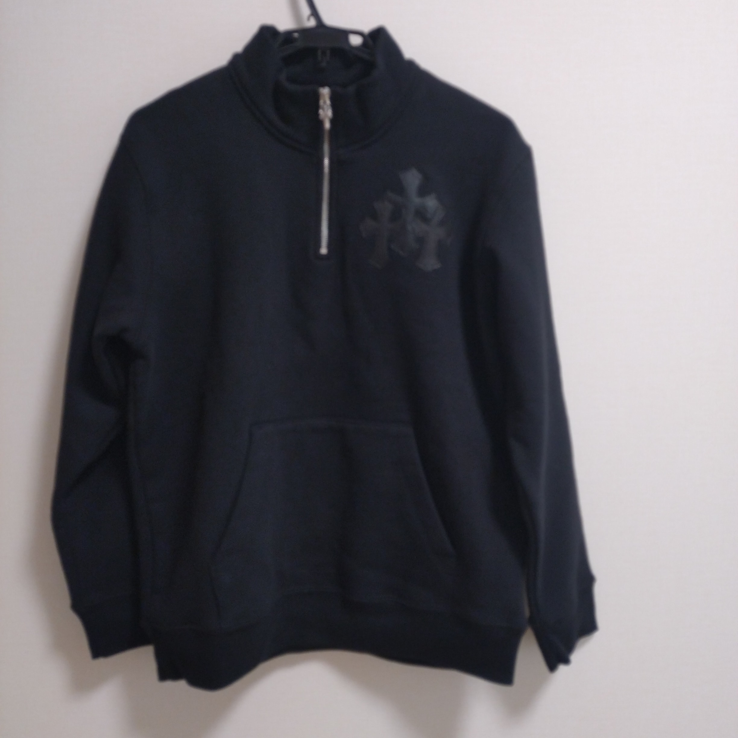 Chrome Hearts Y Not Label Cross Patch Half Zip Sweat "Dark Gray"