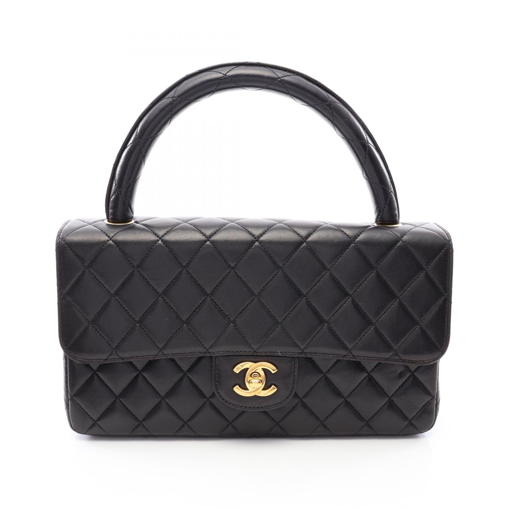 シャネル CHANEL マトラッセ 親子バッグ ハンドバッグ バッグ ラムスキン(羊革) レディース ブラック系 【中古】