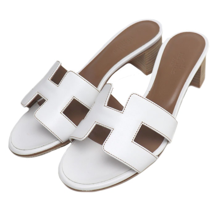 HERMES エルメス オアジス  サンダル ホワイト 
35 1/2 レディース【中古】【美品】