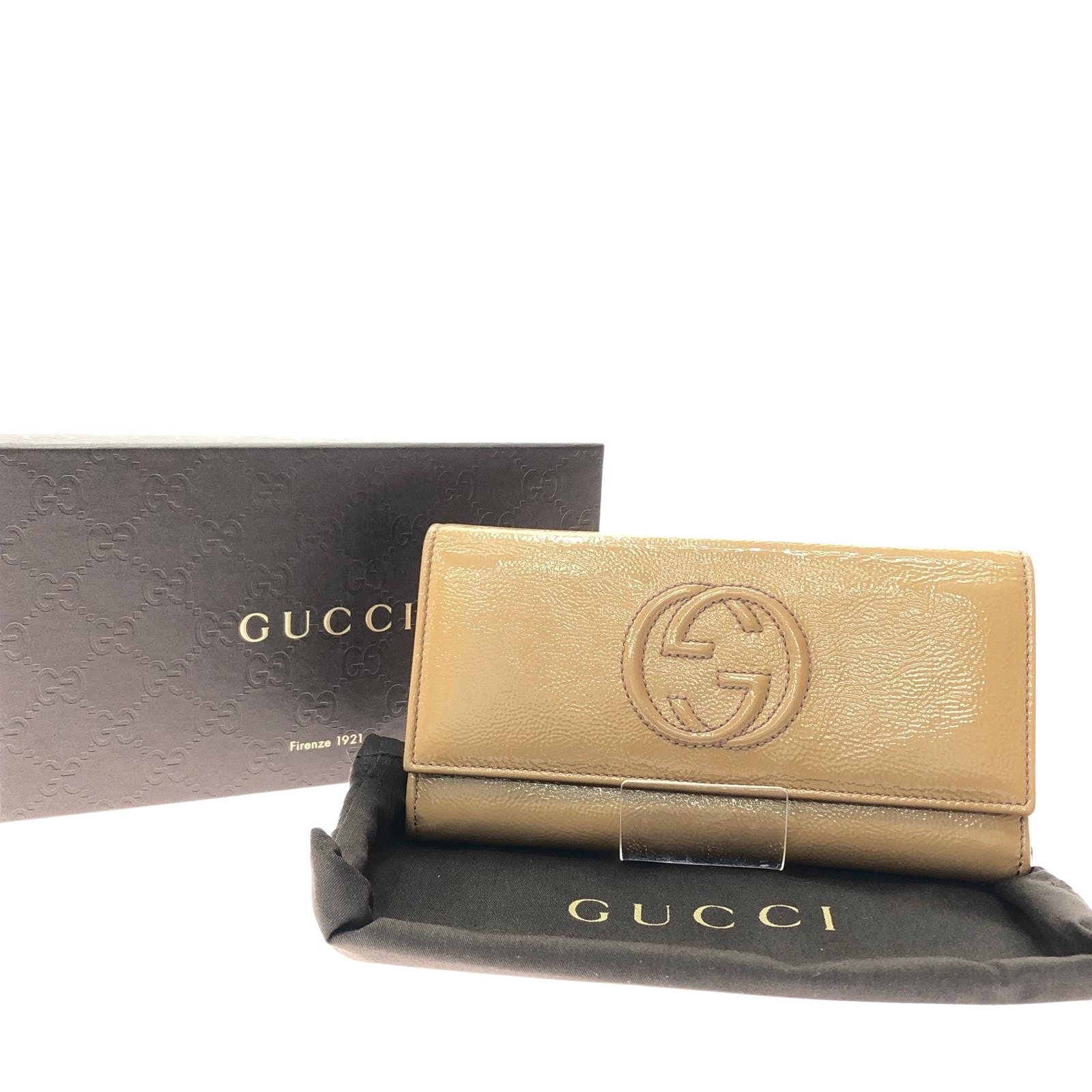 ▼▼GUCCI グッチ レディース 長財布 ソーホー インターロッキングG GG 282414・2184 カーキ