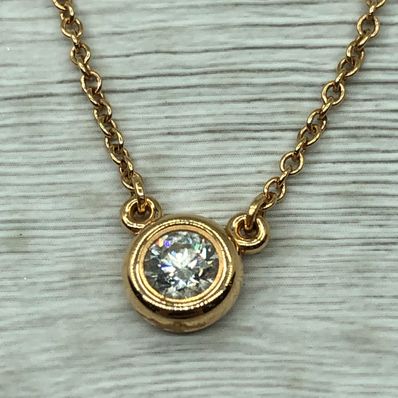 ティファニー ネックレス 750刻印 D0.17ct 2.48g