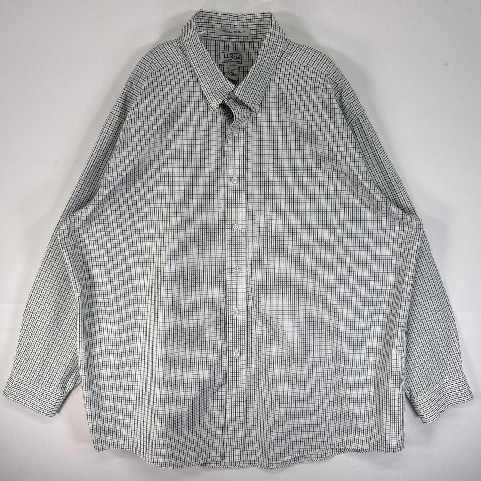 古着 エルエルビーン L.L.Bean 長袖シャツ チェック ボタンダウン オックスフォード 大きいサイズ 18-34 2XL グリーン マルチカラー メンズ