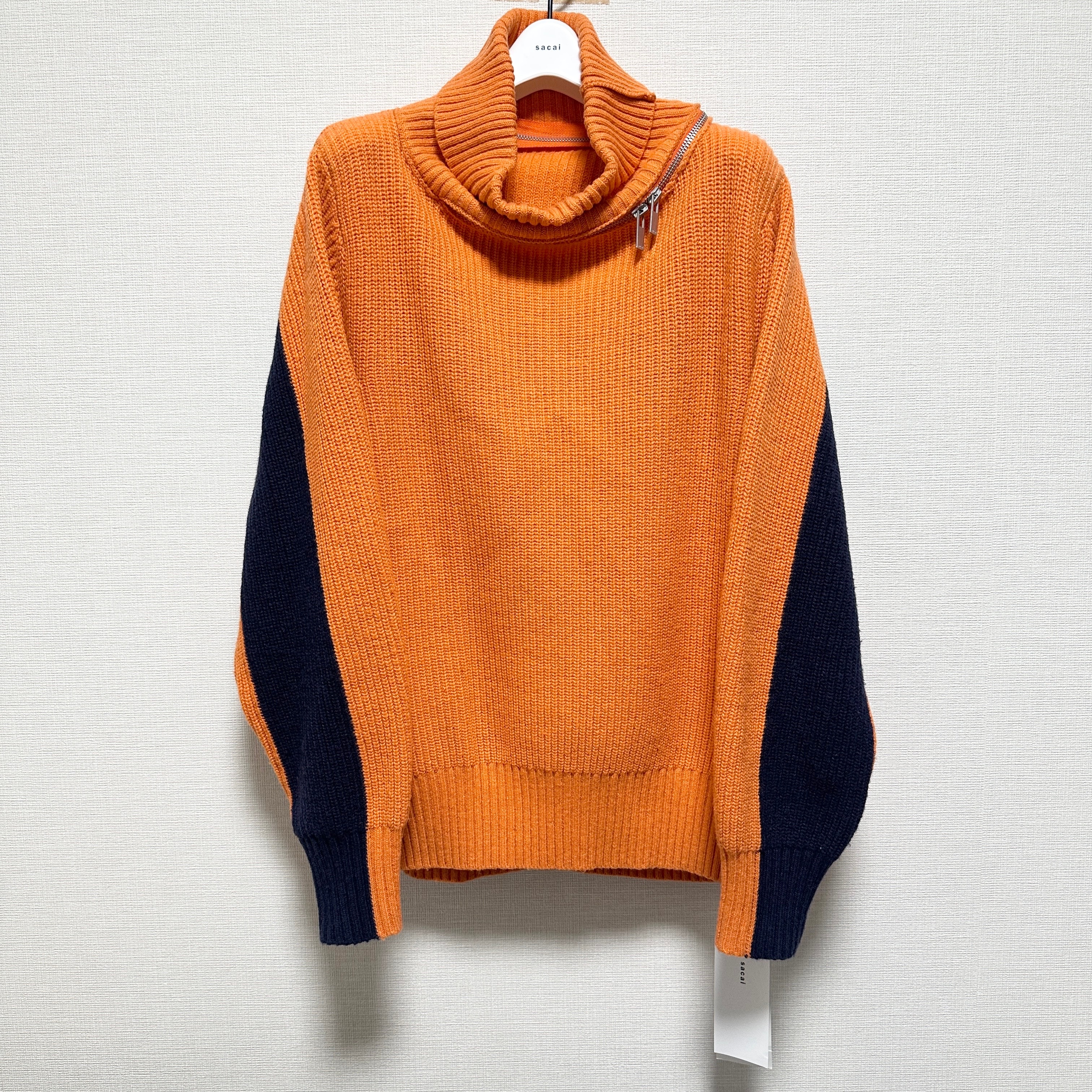 sacai ニット セーター ジップ トップス オレンジ mm6 toga kolor hyke marni clane maison margiela ギャルソン ワンピース ブルゾン パーカー