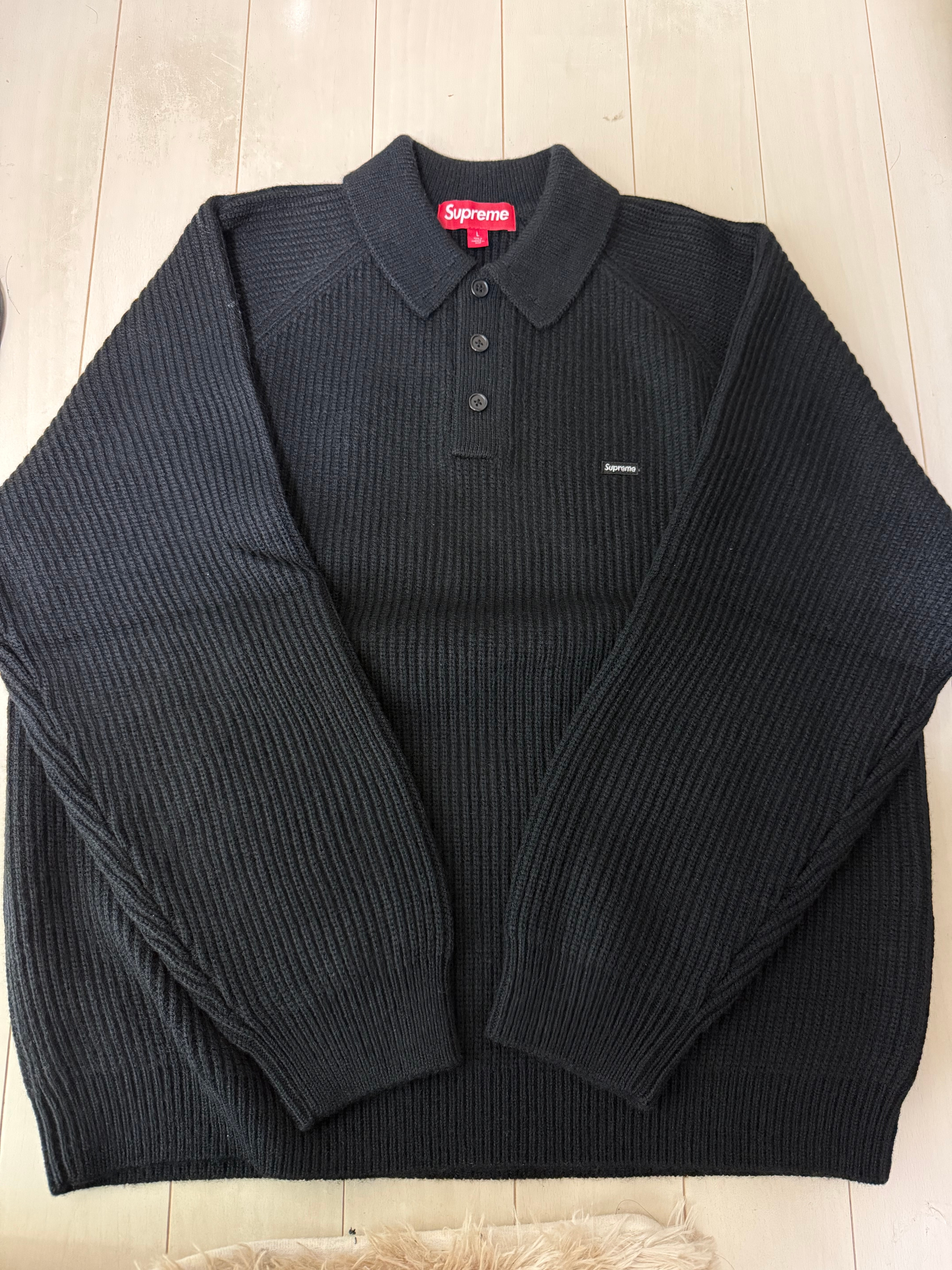 Supreme Small Box Polo Sweater (25FW) "Black"