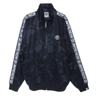 A BATHING APE アベイシングエイプ AAPSWMC347XXP AAPE NOW TRACK TOP エーエイプ カモフラージュ ジャガード 迷彩柄 ジャージ トラック ジャケット ダークグレー系 M【中古】