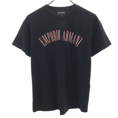 美品 Emporio Armani エンポリオアルマーニ ポルトガル製 半袖 Tシャツ S ブラック