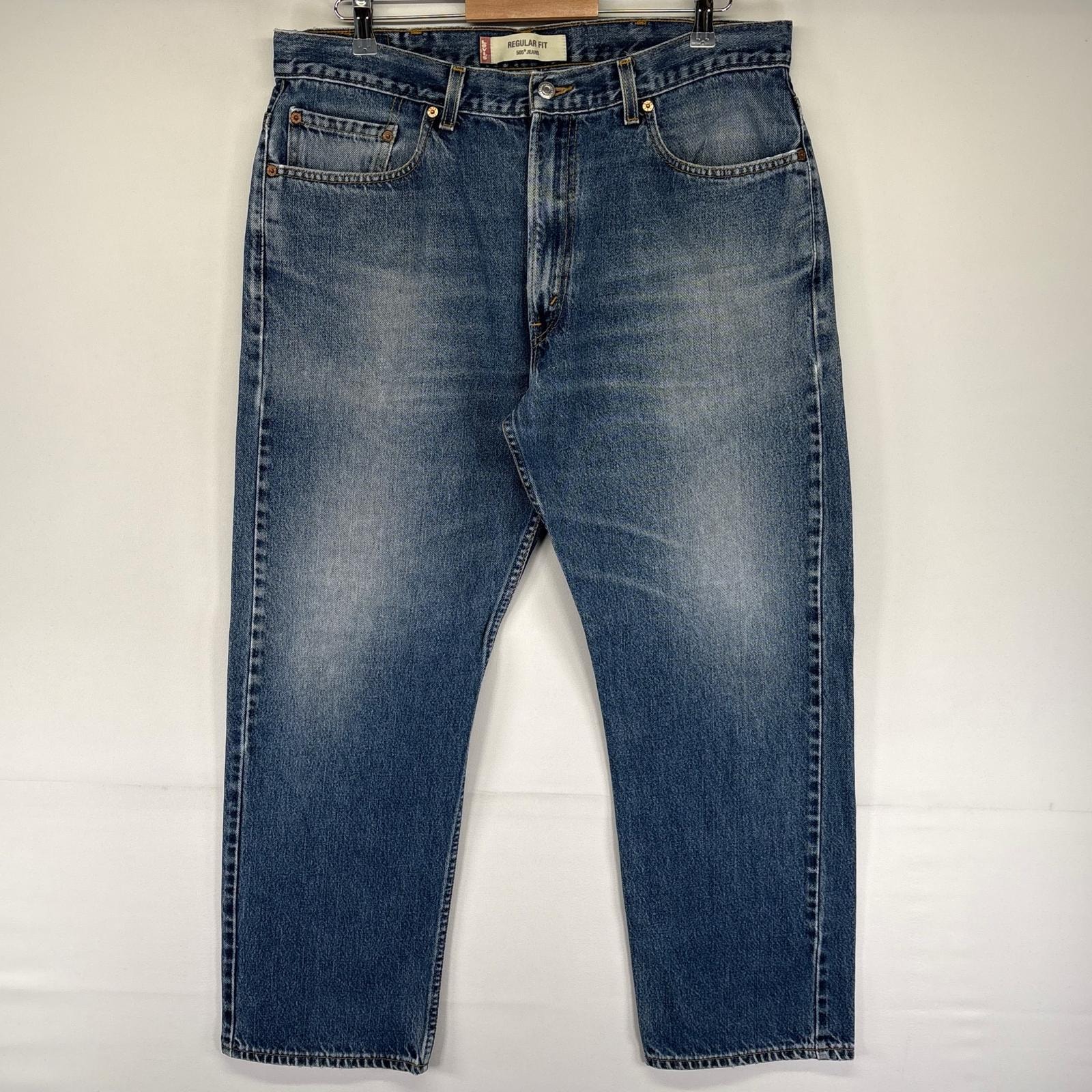 古着 リーバイス Levi's USA製 デニム パンツ ジーンズ ストレート ジッパーフライ 505 5ポケット W38 L30  ブルー系 メンズ
