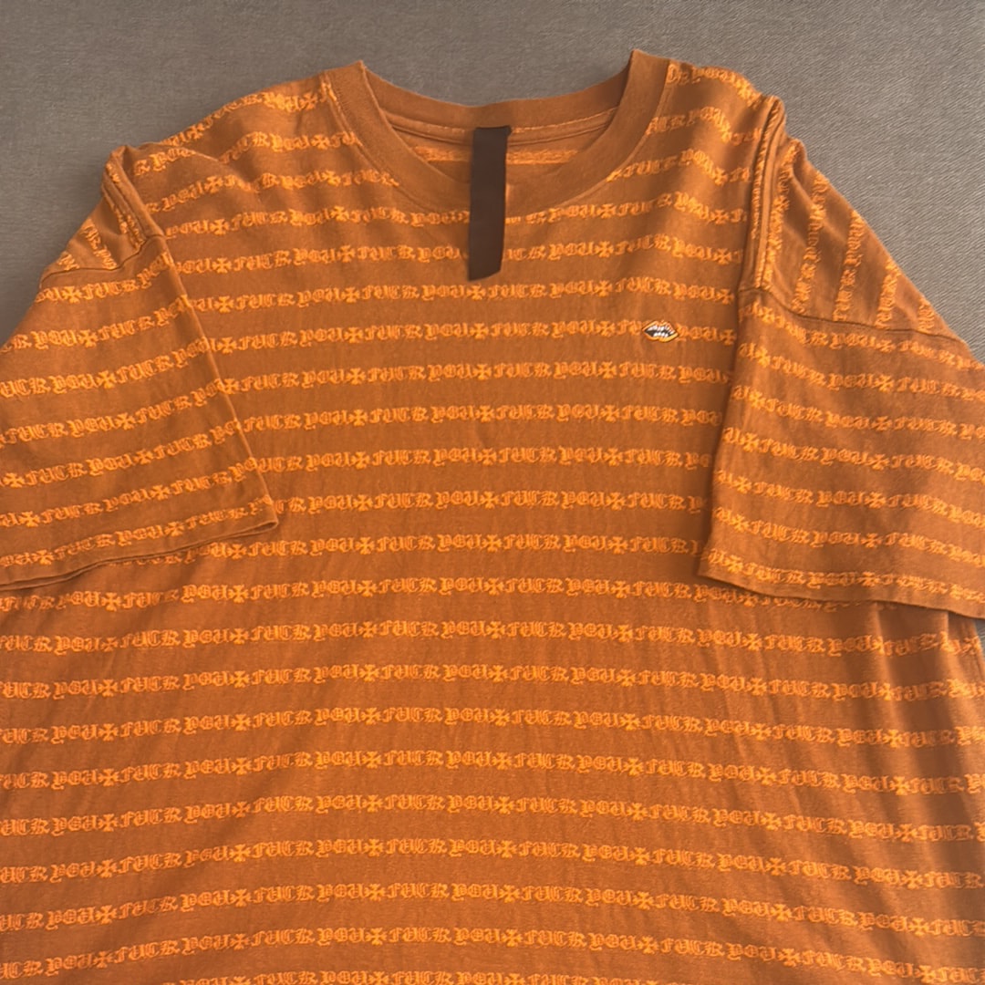 Chrome Hearts Matty Boy Y Not Fuck You Border Print T-Shirt "Orange/Brown"
