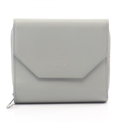 バレンシアガ BALENCIAGA エンベロープ 三つ折り財布 財布 レザー レディース グレー系 【中古】