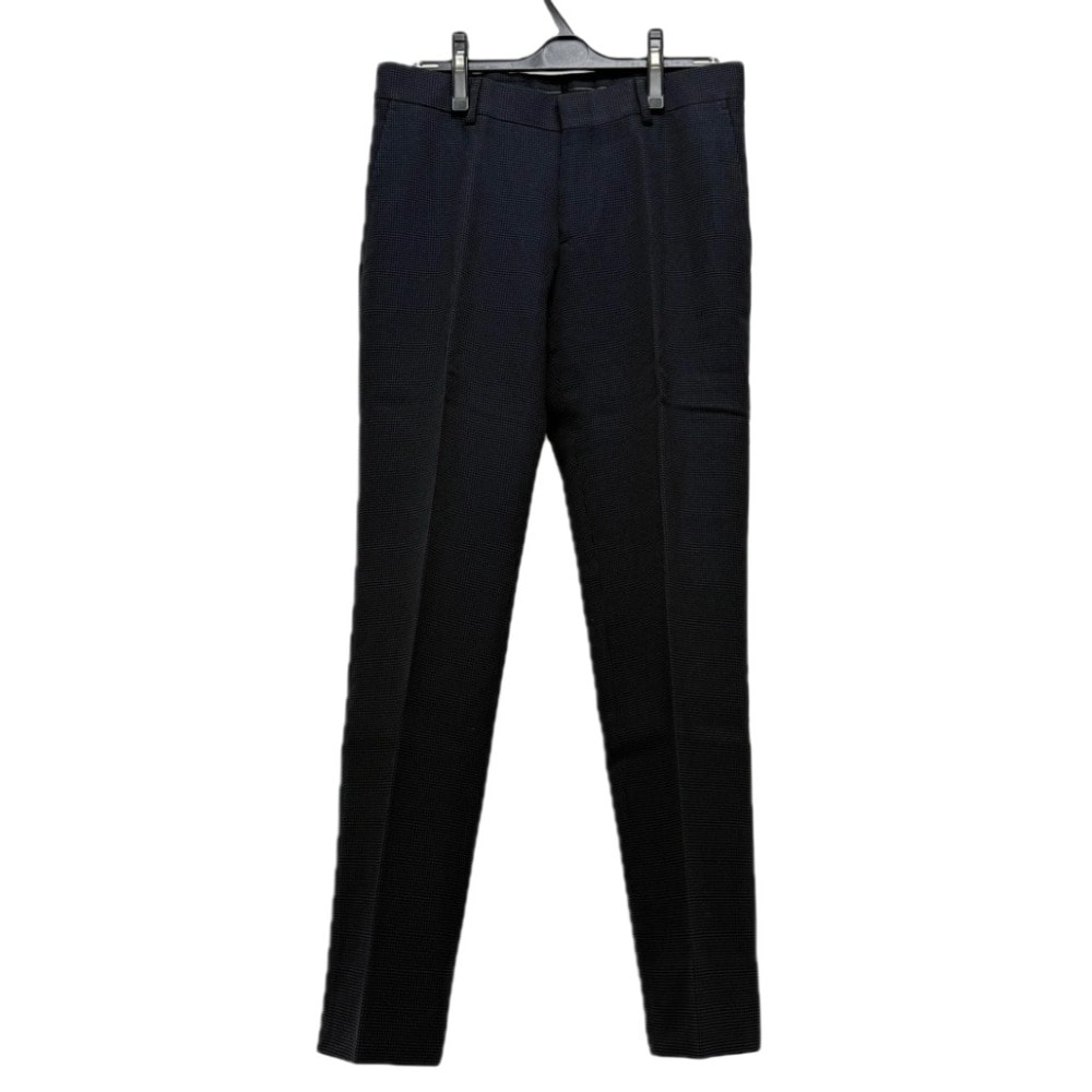 グッチ GUCCI 342605 アパレル ボトムス チェック柄 ストレート スラックス パンツ コットン ブラック