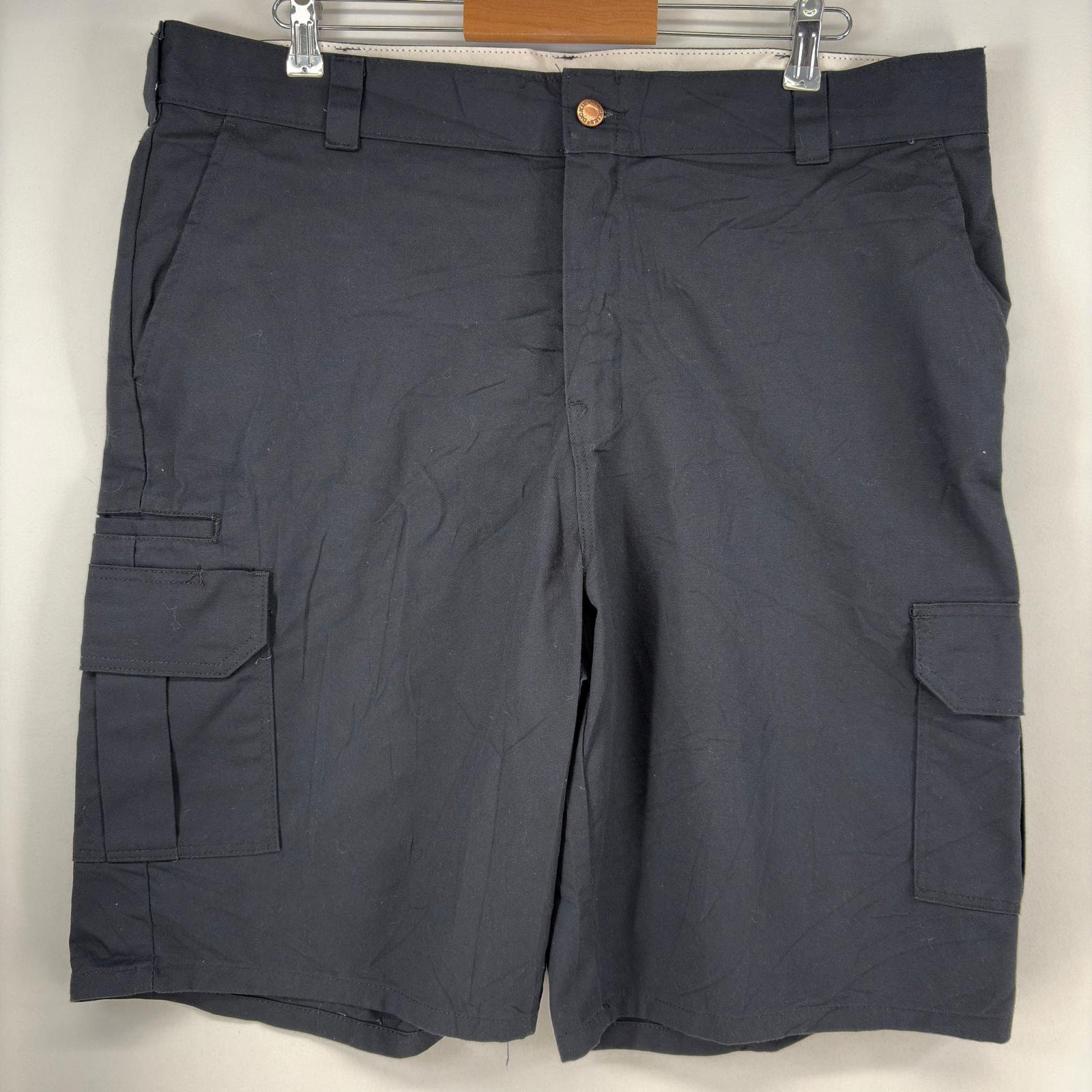 古着 ディッキーズ Dickies ショートパンツ カーゴ サイドポケット ジップ リラックスフィット 大きいサイズ w40 ブラック メンズ