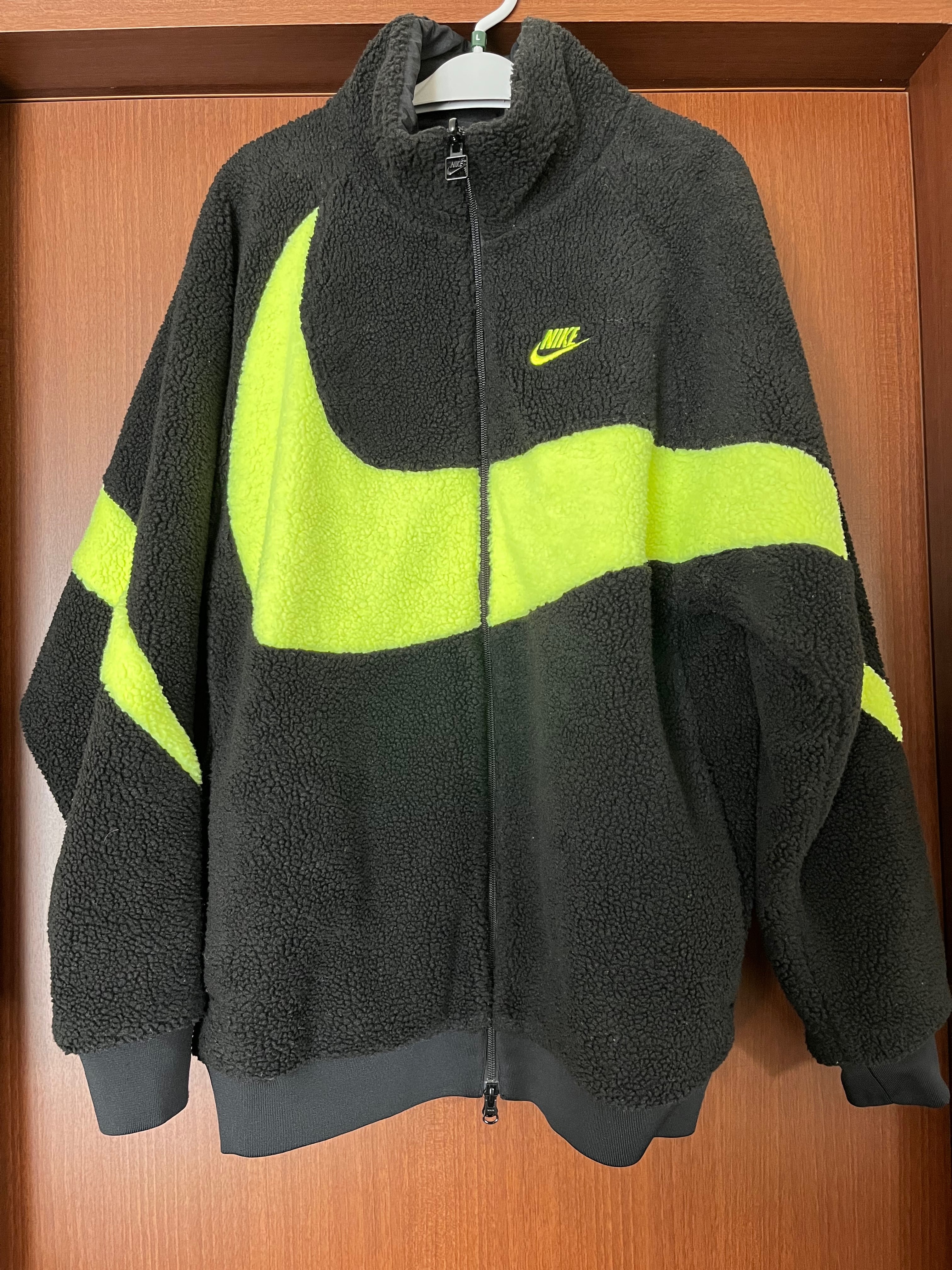 Nike Big Swoosh Reversible Boa Jacket"Black Neon"