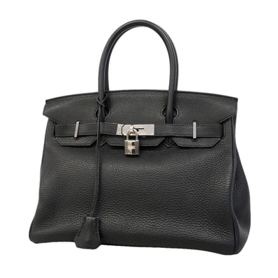 ★SALE【6hd3260-h】エルメス ハンドバッグ バーキン30 トゴ ブラック シルバー金具 □N刻印【中古】レディース