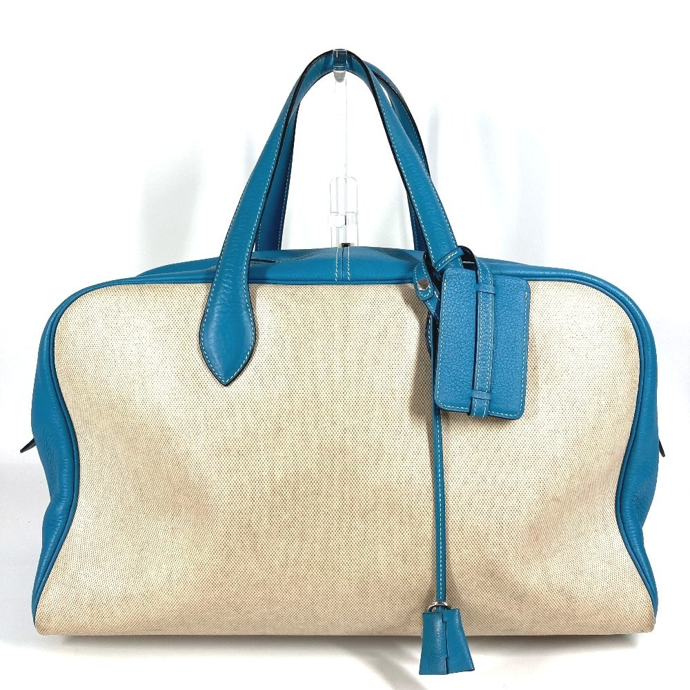 エルメス HERMES ヴィクトリア 43 ヴィクトリア43 ショルダーバッグ カバン 肩掛け トラベルバッグ 旅行バッグ ボストンバッグ トワルアッシュ C□刻 ブルージーン ブルー