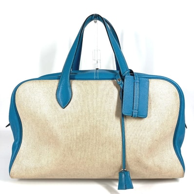 エルメス HERMES ヴィクトリア 43 ヴィクトリア43 ショルダーバッグ カバン 肩掛け トラベルバッグ 旅行バッグ ボストンバッグ トワルアッシュ C□刻 ブルージーン ブルー