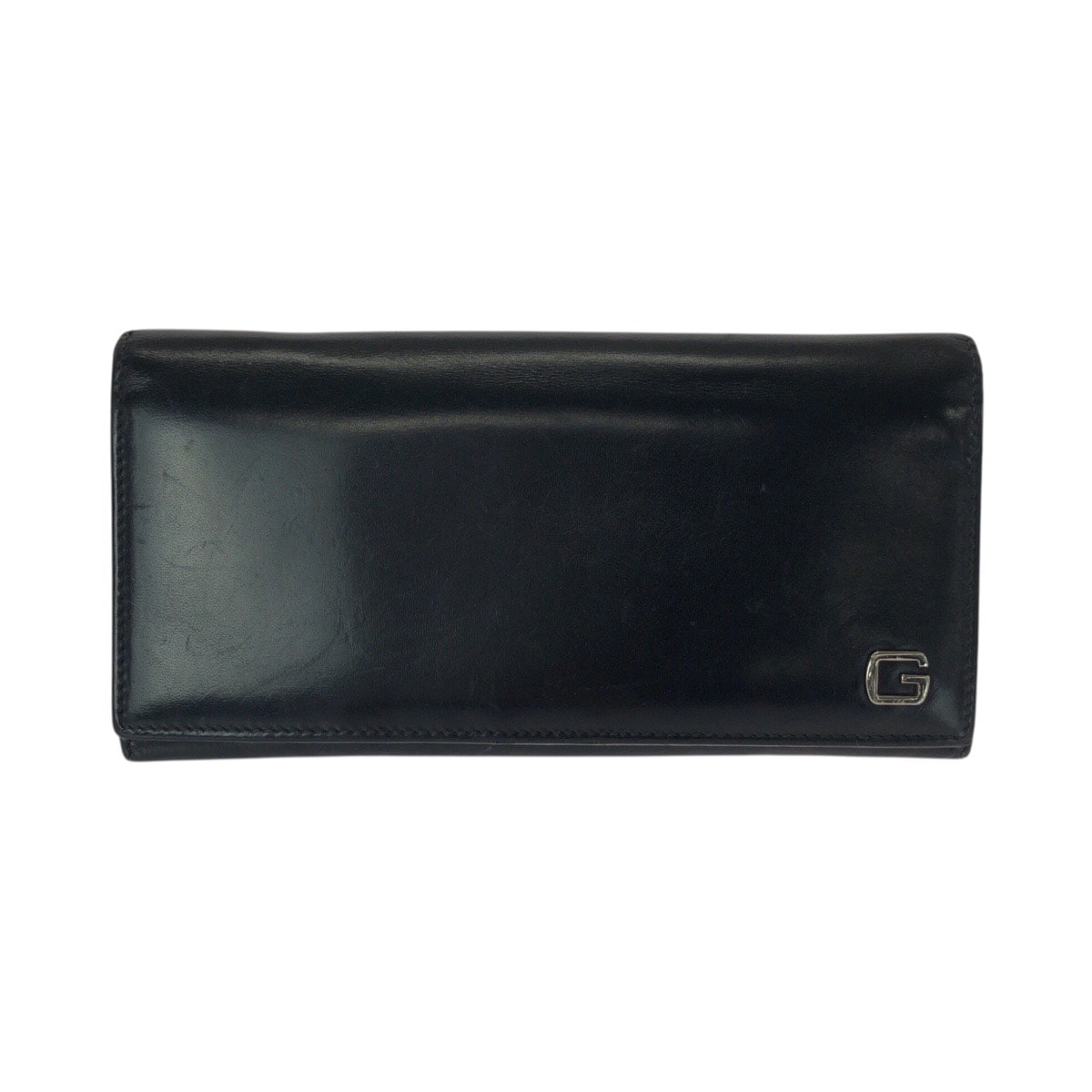 GUCCI グッチ ヴィンテージ ブラック 黒 シルバー金具 レザー 長財布 ロングウォレット 506234 【中古】