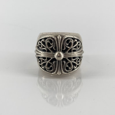 CHROME HEARTS(クロムハーツ) クラシックオーバルクロス リング SV925 43.4g シルバー