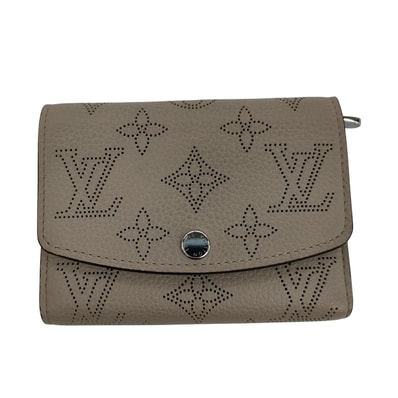 【値下げ】LOUIS VUITTON ルイ・ヴィトン ポルトフォイユ ヴィクトリーヌ 三つ折り財布 M82680 モノグラムマヒナ ベージュ レディース【中古】