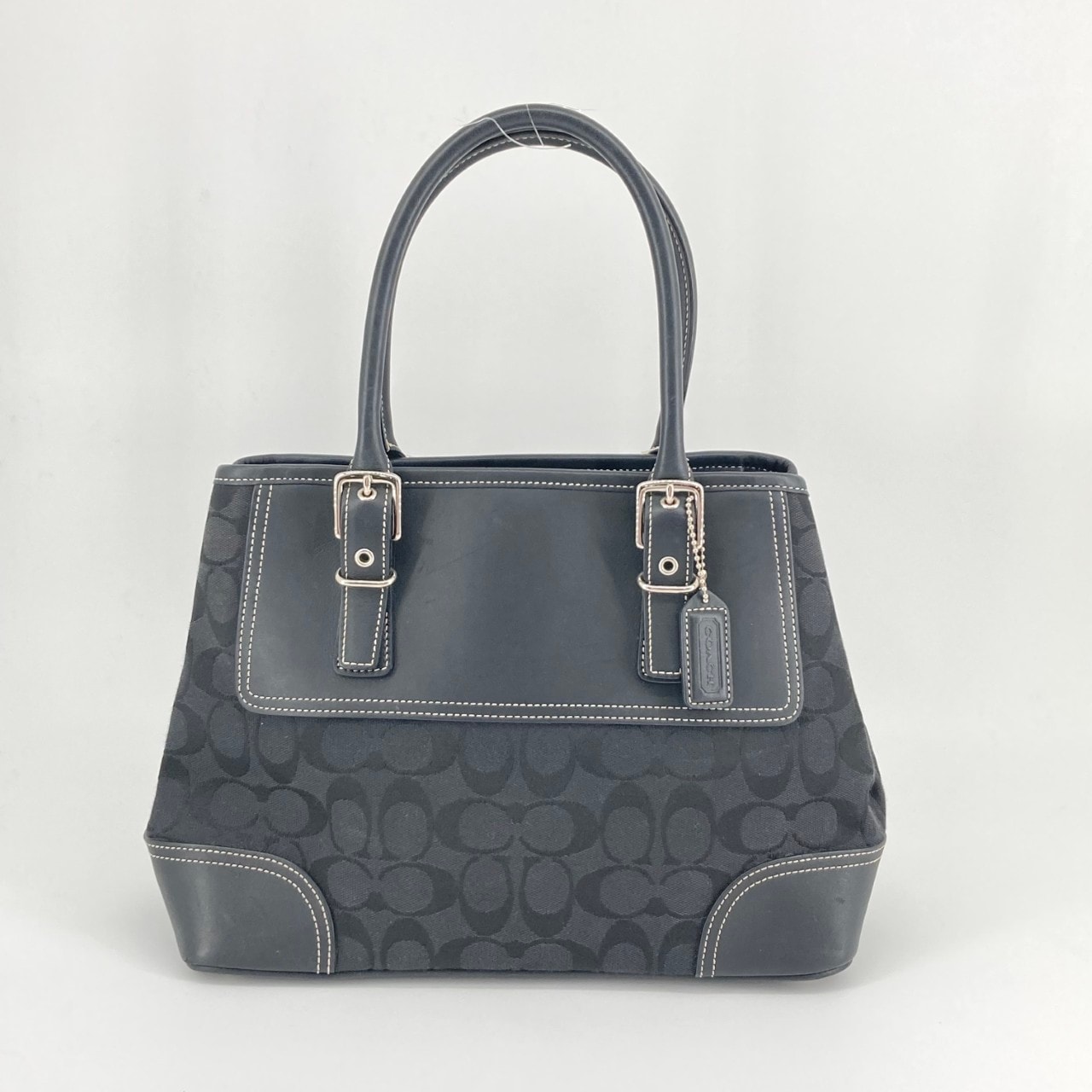 COACH(コーチ) シグネチャー ハンプトンズ スモール キャリーオール 6366 トートバッグ ブラック