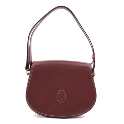 カルティエ CARTIER ショルダーバッグ マストライン レザー ボルドー レディース【中古】 r11023c