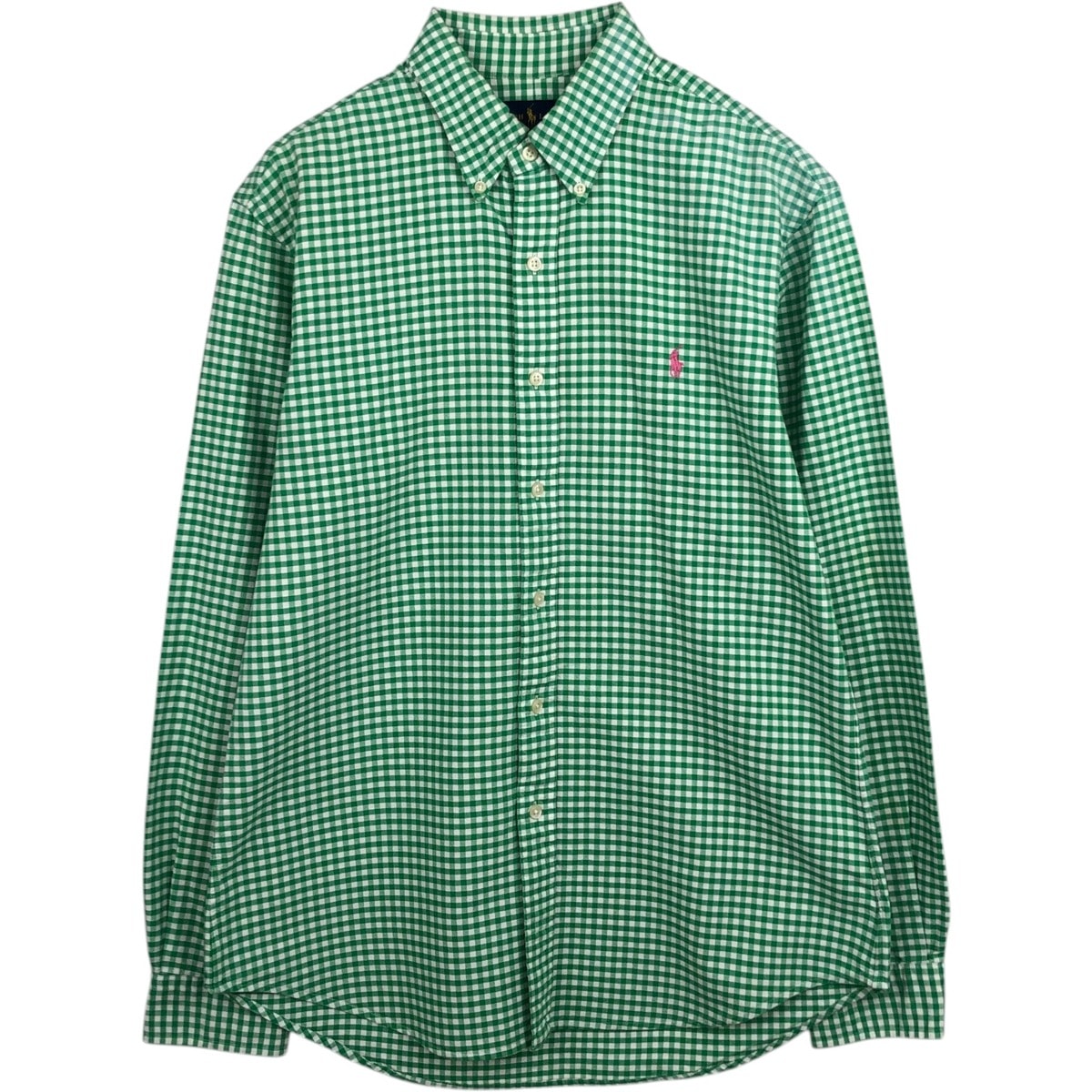 古着 ラルフローレン Ralph Lauren SLIM FIT スリムフィット ギンガムチェック 長袖 ボタンダウンチェックシャツ メンズL相当/eaa631268