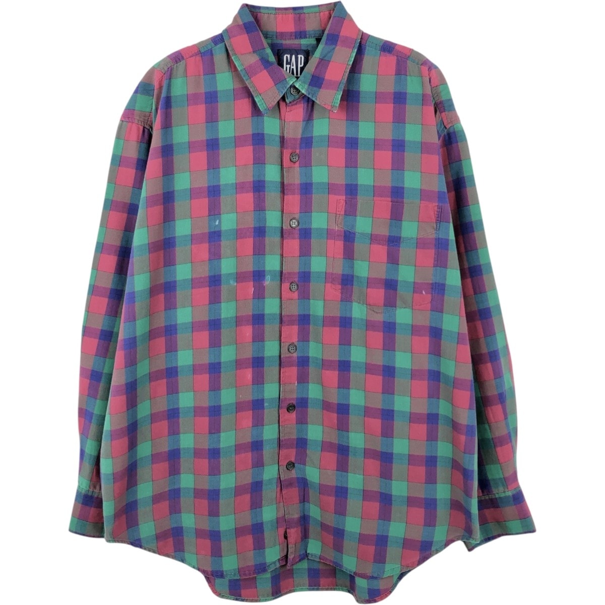 古着 90年代 ギャップ GAP オールドギャップ 長袖 コットンチェックシャツ メンズL相当 ヴィンテージ/eaa659949