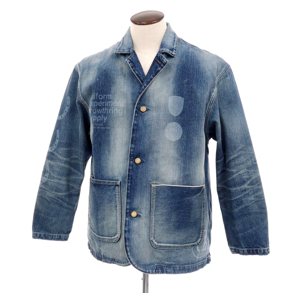 【中古】ユニフォームエクスペリメント uniform experiment × GROWTHRING & SUPPLY 2026年春夏 デニムジャケット ブルー【サイズ3】【メンズ】
