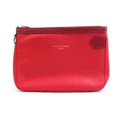 ロンシャン Longchamp ポーチ レザー レッド レディース【中古】 h31265a